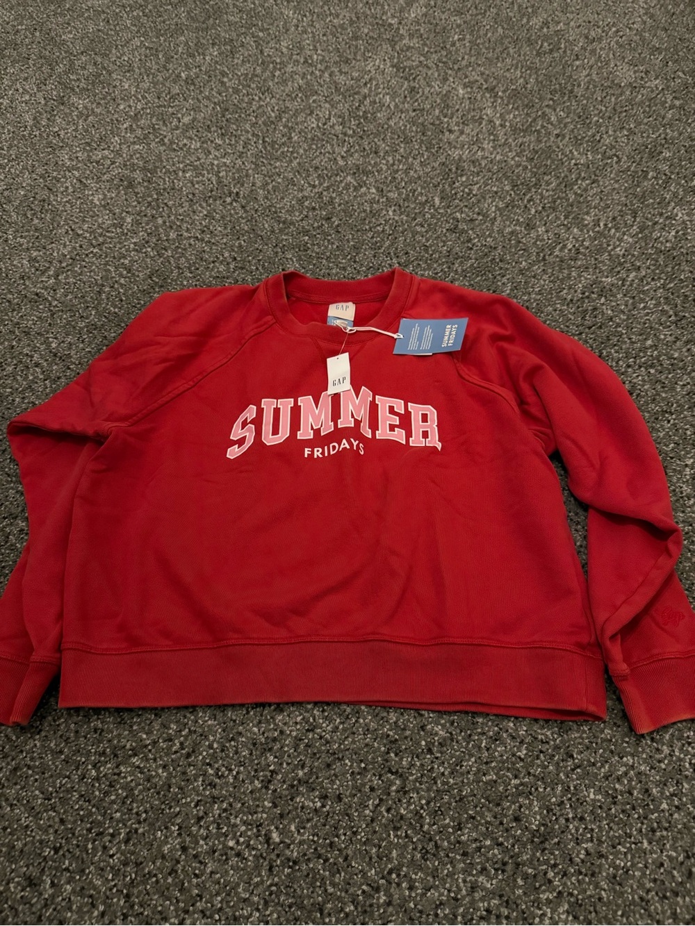 GAP Red 'SUMMER Fridays' Crewneck Sweatshirt